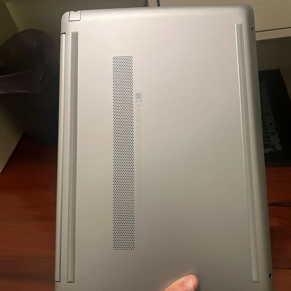 HP Silver Laptop with Full-Size Keyboard and Sleek Design